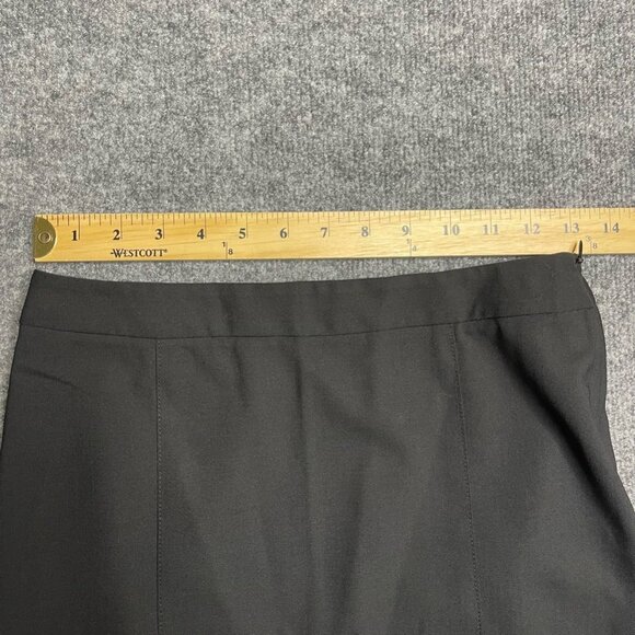 Theory Womens A Line Skirt Black Above Knee Back Slit Stretch Wool Blend Solid 0 - Picture 6 of 7
